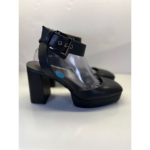DKNY Women's Faux Leather Block Heel Briella-Platform ANKLE Strap Pump Size 10M - Picture 1 of 9